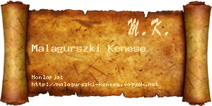 Malagurszki Kenese névjegykártya
